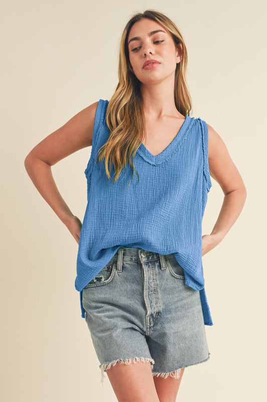 Nasia Azure Blue Tank