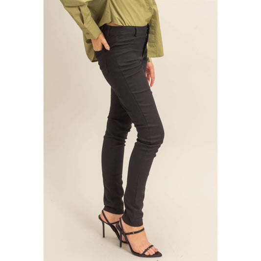 Black Low-Rise Skinny Pants - 132415