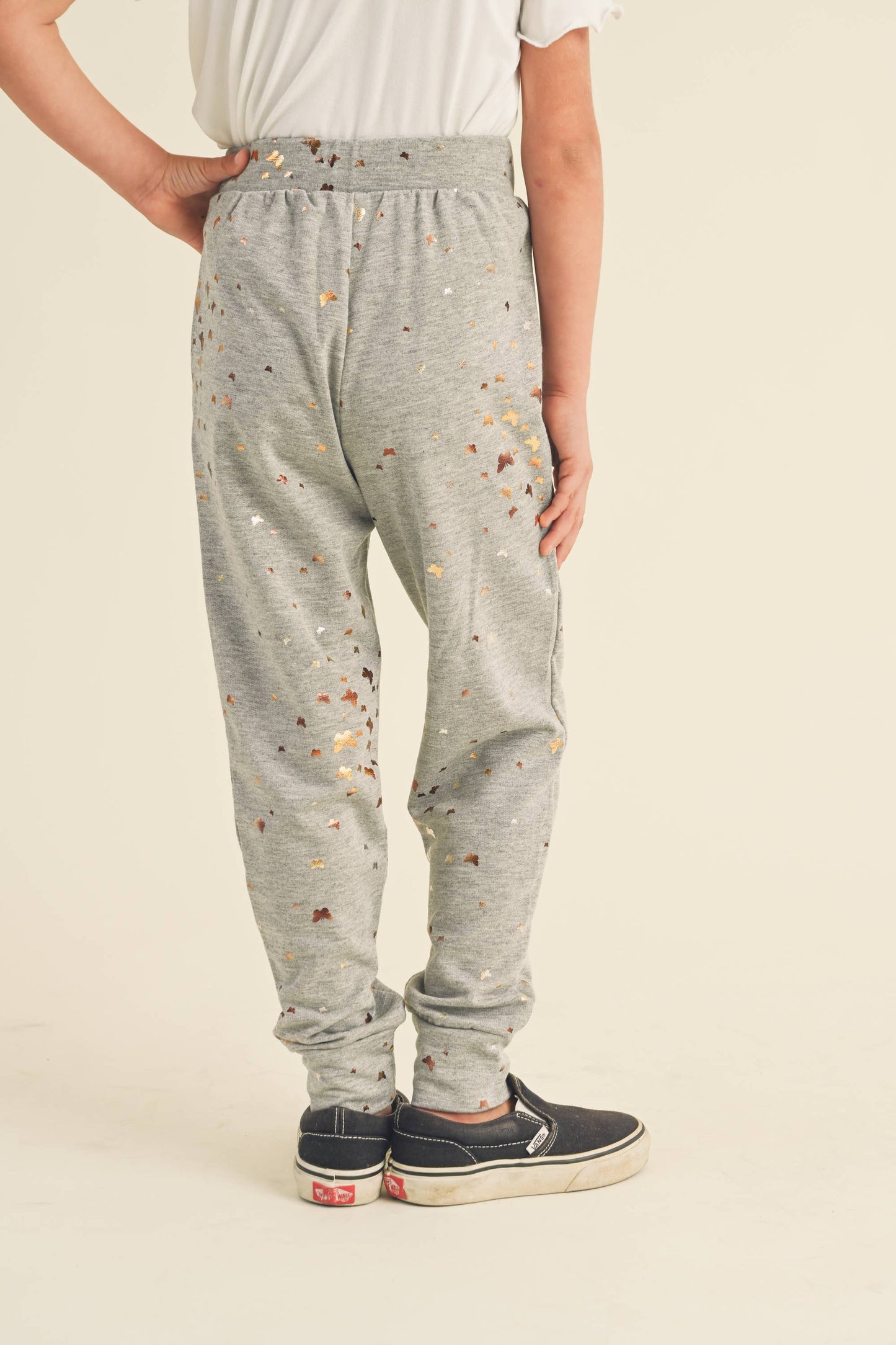 Girls Gold Star Foil Joggers