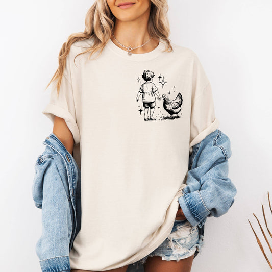 'Kids and Chickens are Best Free Ranging' Ivory Cotton Tee