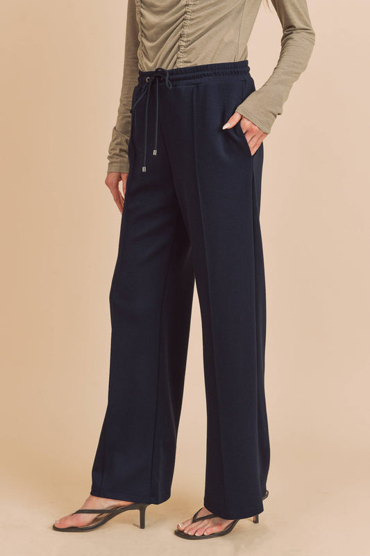 Navy Blue Pheobe Pintuck Pants