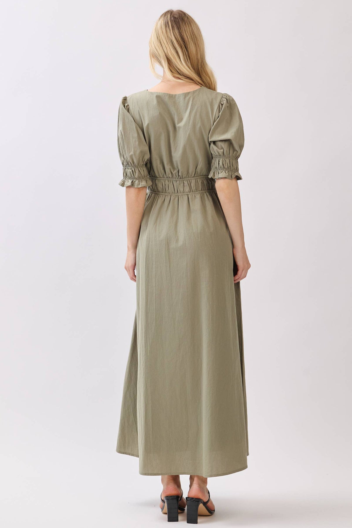 Olive A-line Maxi Dress-126216