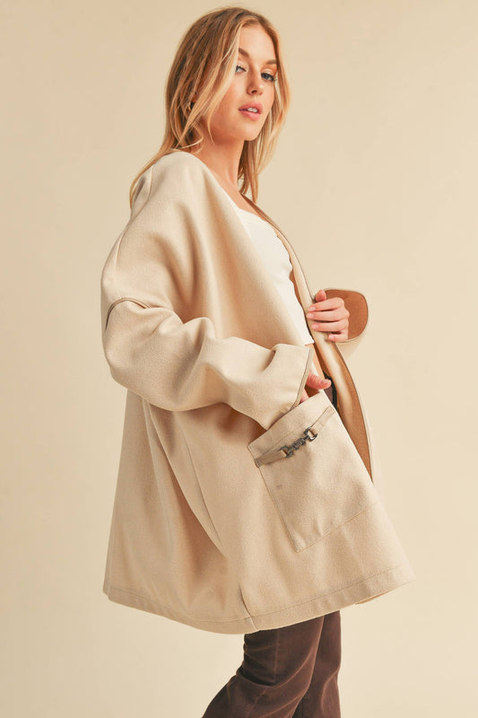 Esme Oat Color Oversize Kimono Jacket
