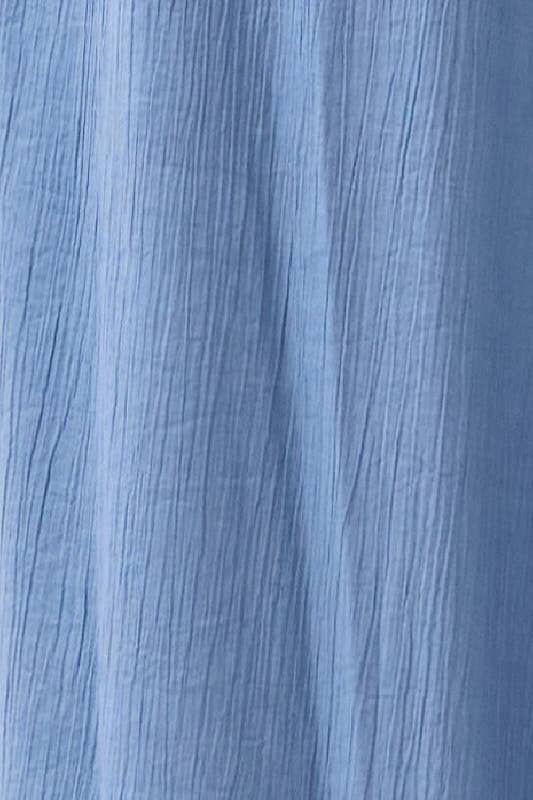 Slate Blue Flowy Gathered Wide Leg Pants