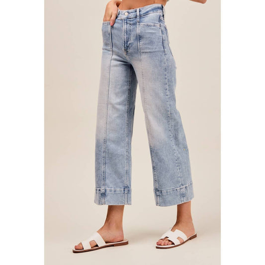 Light Denim Wide-Leg Jeans-138513