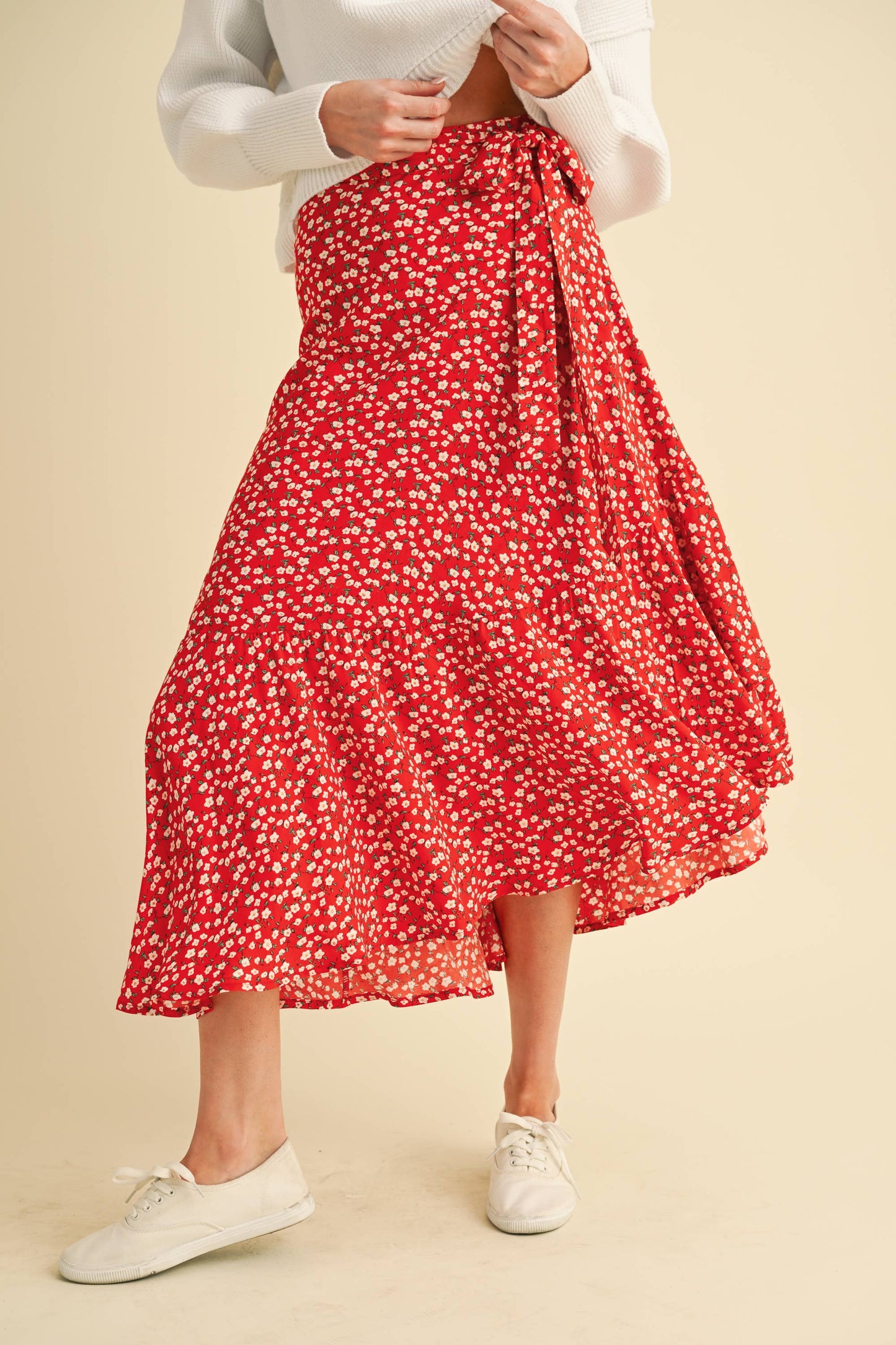 Lilac w/ Multi Color Floral Berti Wrap Skirt-137135
