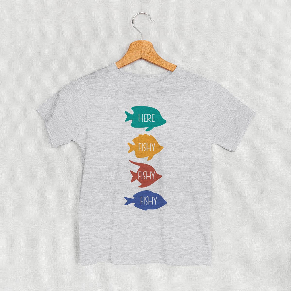 Heather Grey 'Here Fishy' Kids Tee