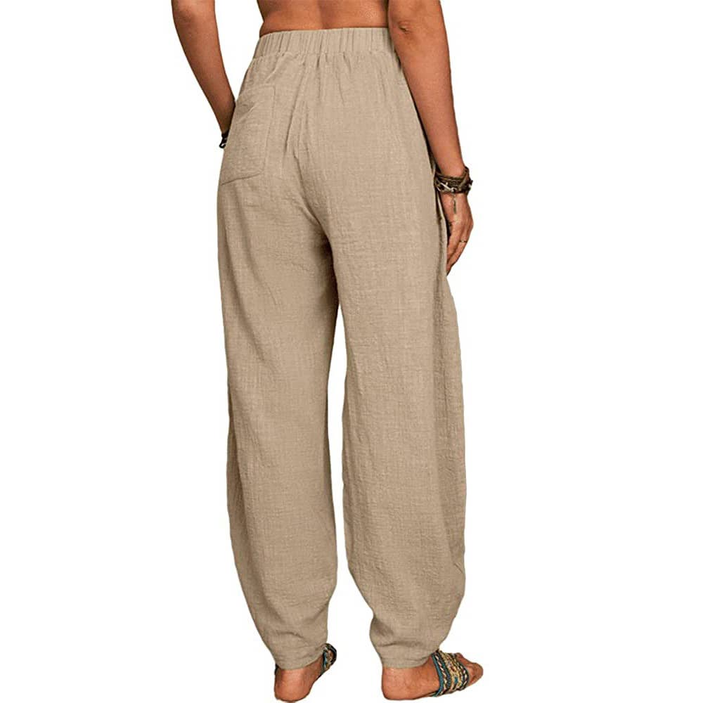 Khaki Cotton Blend Harlan Pants - 131435