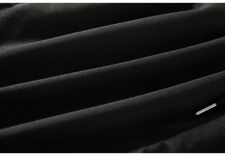Black Athleisure Sweat Shorts-112986