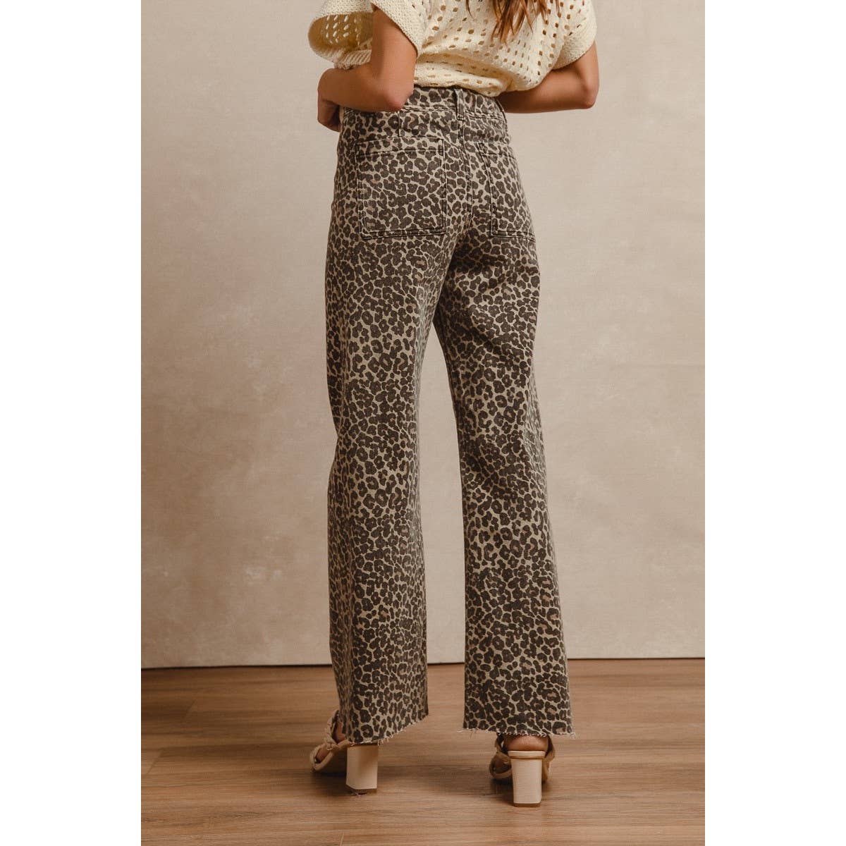 Leopard Print High Rise Flaire Jeans-131708