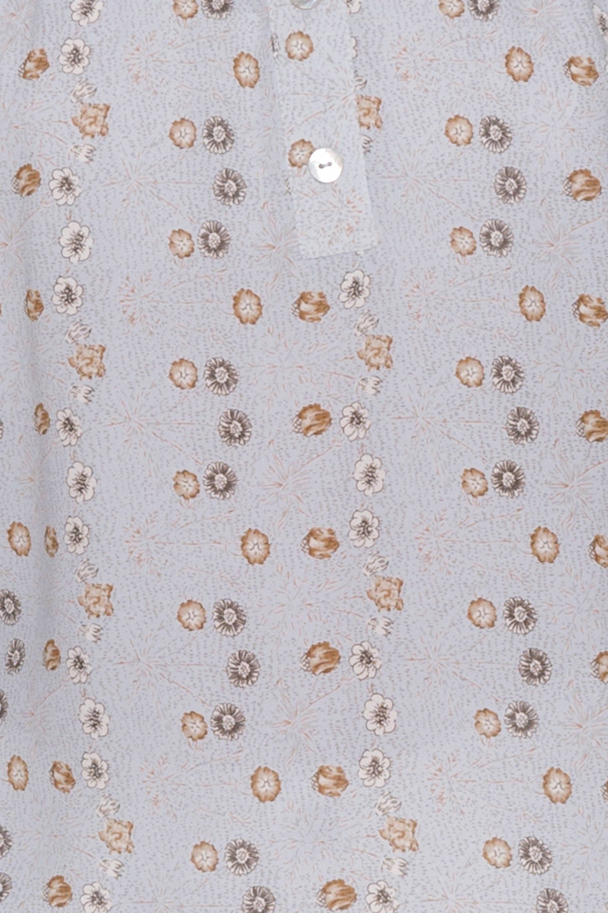 Blue Floral Print Flowy Blouse -143052