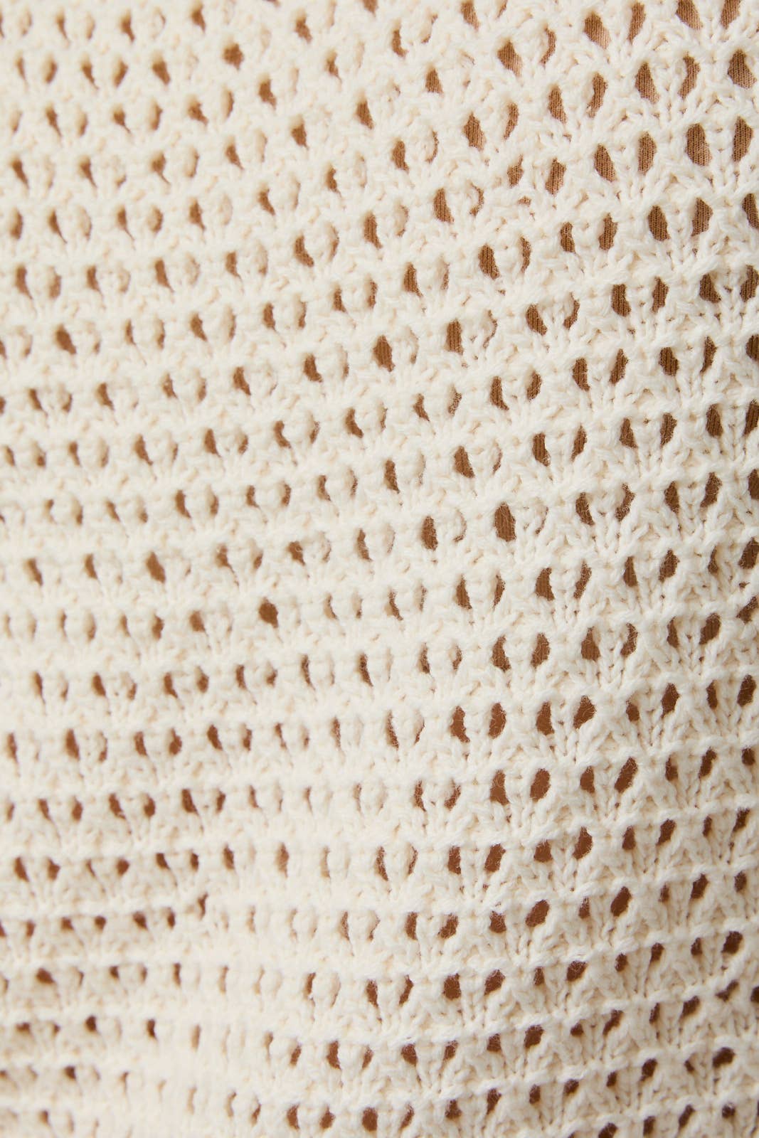 Apricot Open Knit U Neck Top - 182087