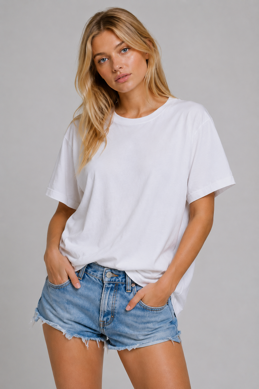 White Looses Fit Soft T-shirt- 108979