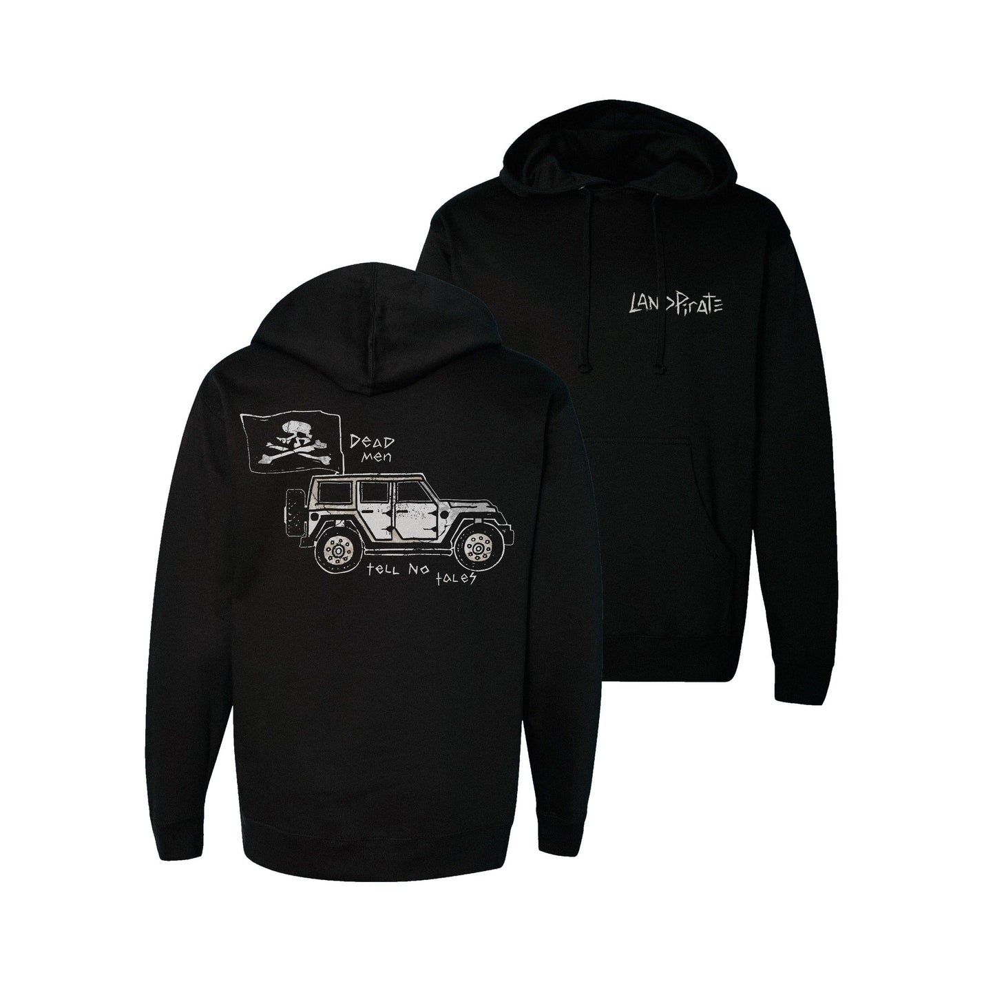 LP The 'Ghost' Black 4WD Skull Flag Hoodie
