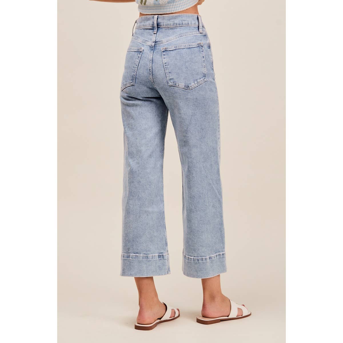 Light Denim Wide-Leg Jeans-138513