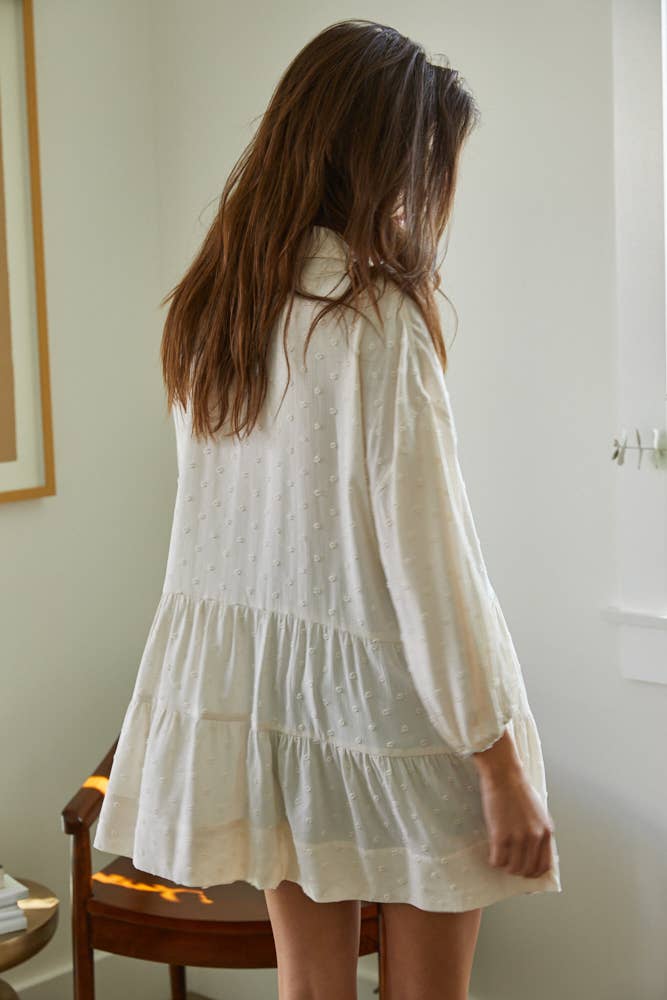 Cream Dotted Breeze Tunic-144863