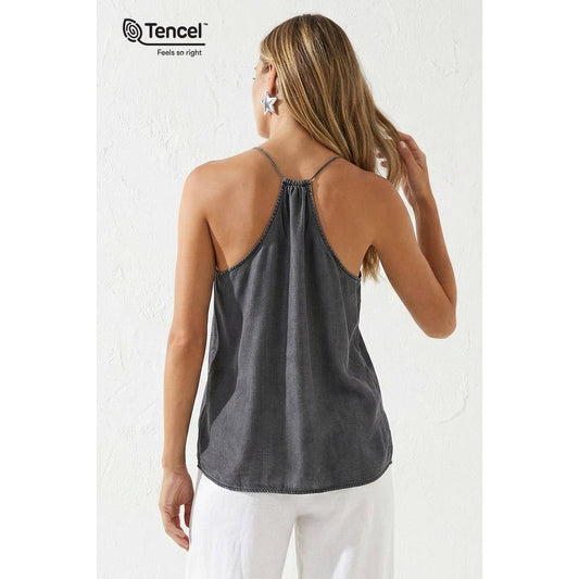 Black Tencel Racer Back Cami-147922