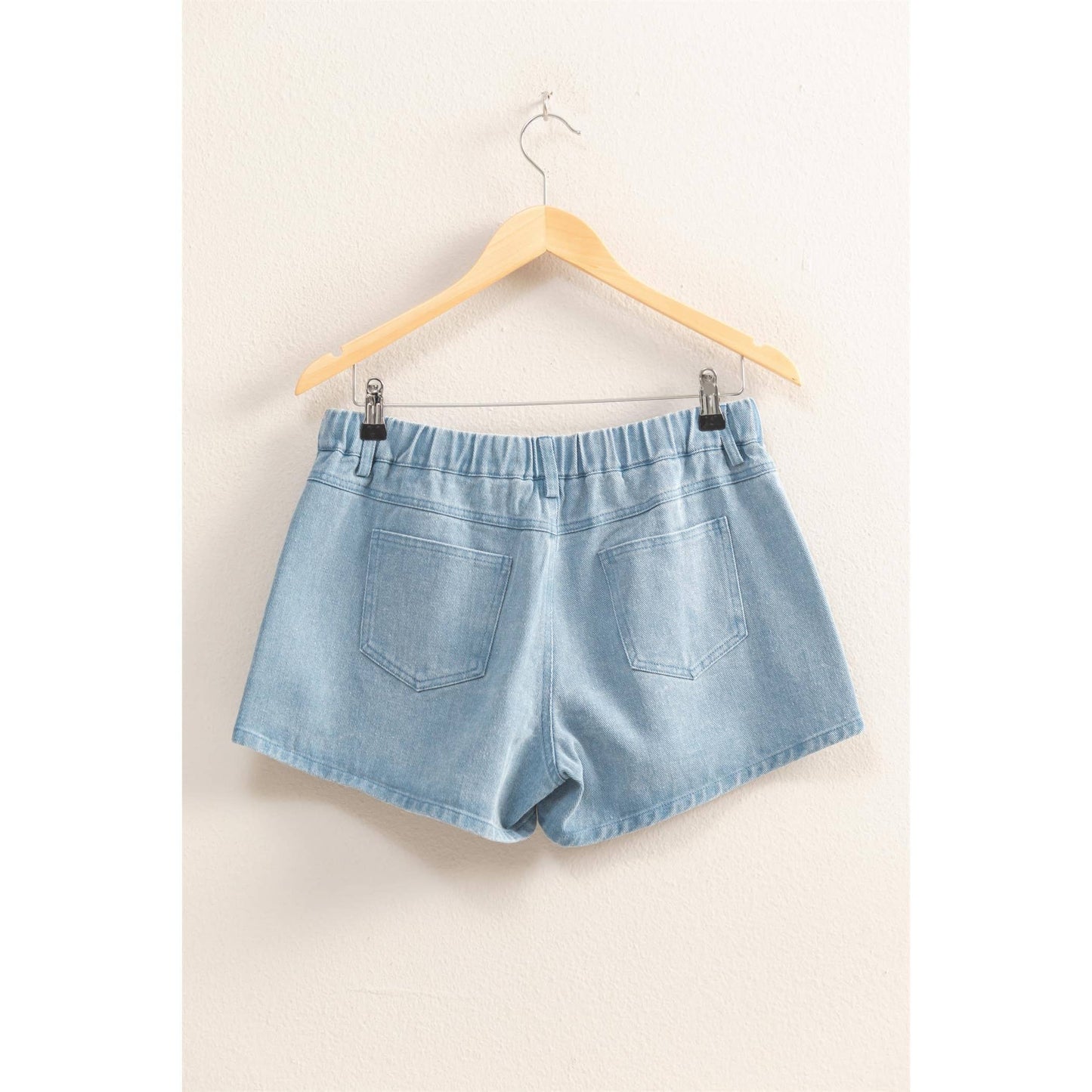 Light Blue Pocked Detail Summer Shorts