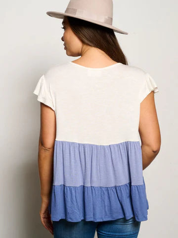 Flirty Blue Tiered Tunic Top