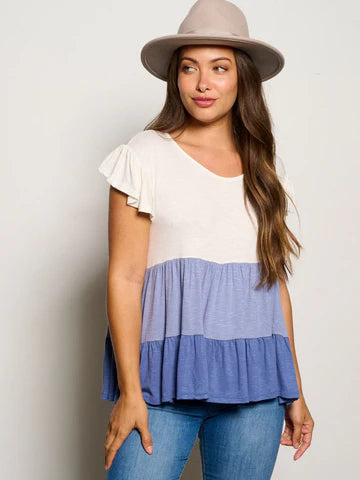 Flirty Blue Tiered Tunic Top