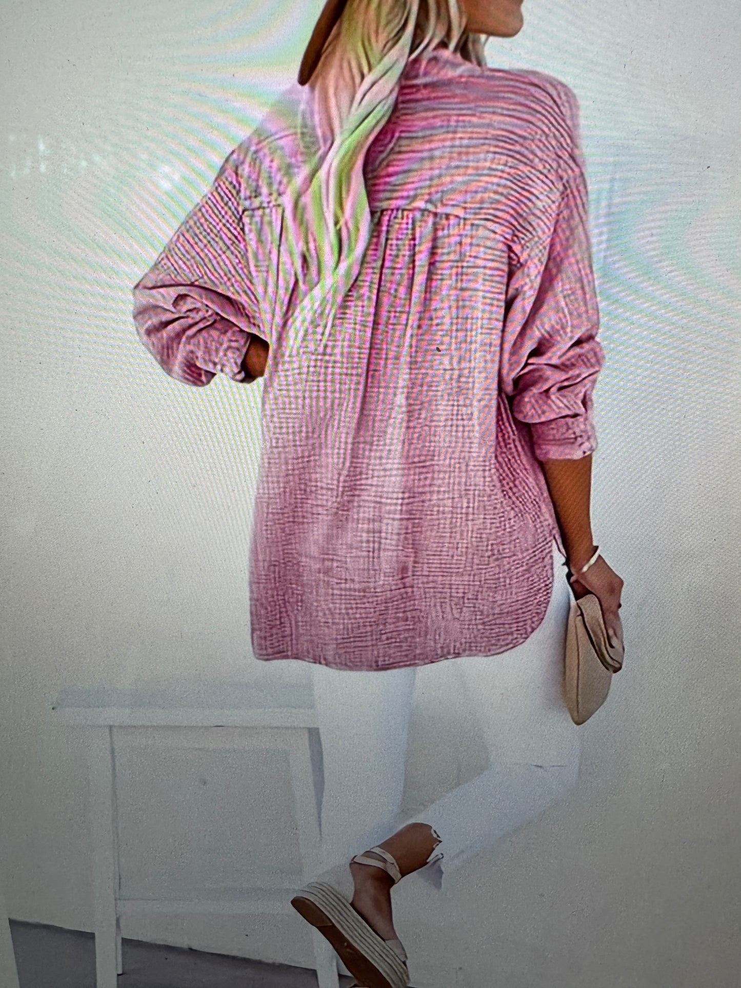 Pretty in Pink Cotton Button Detail Top-141003