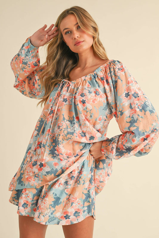 Flowy Floral Print Brunch Short Set