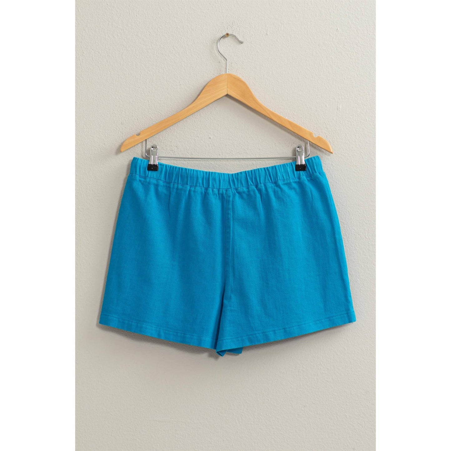 Vibrant Blue Patch Pocket Drawstring Shorts