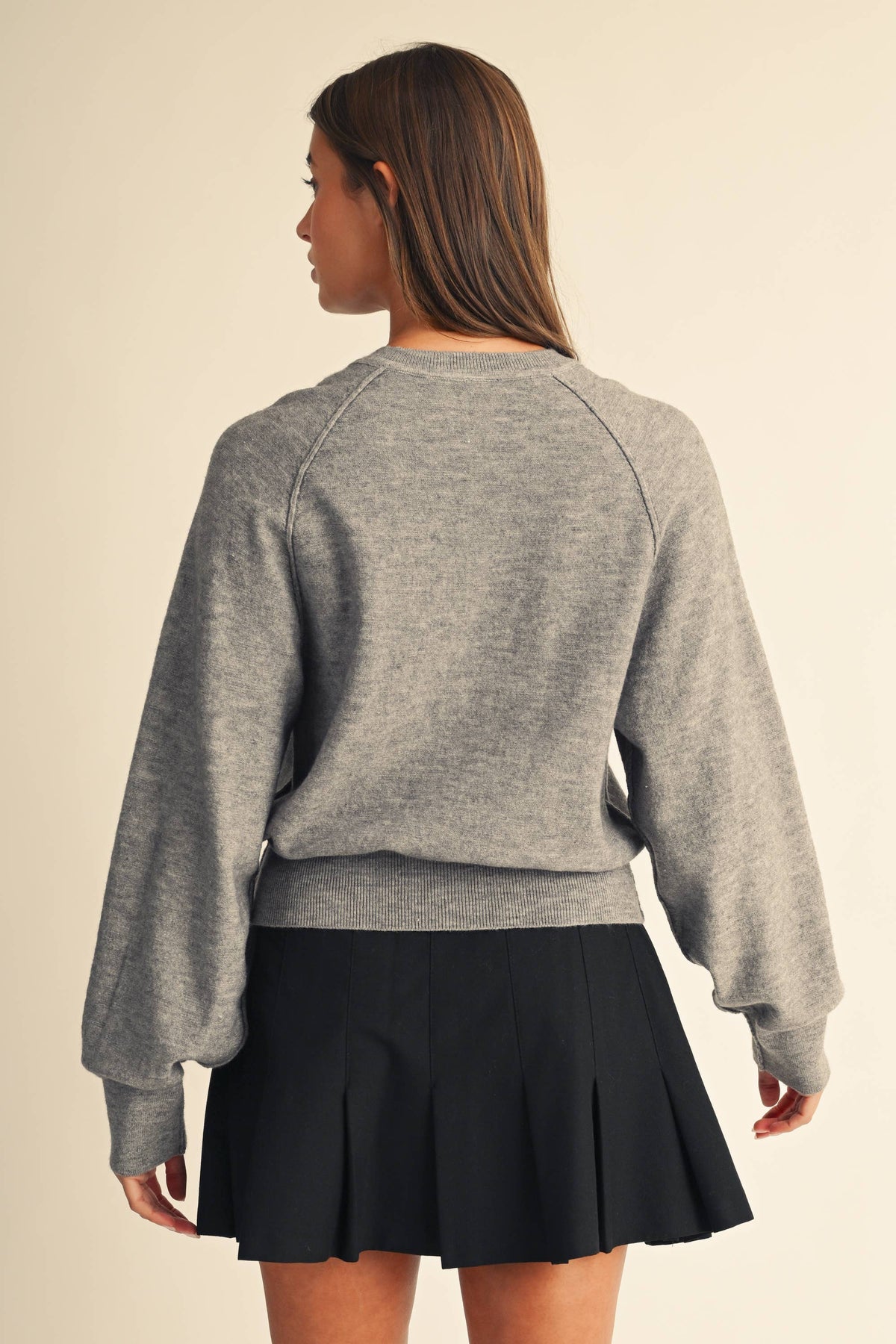 Black Henley Pullover Sweater-153474