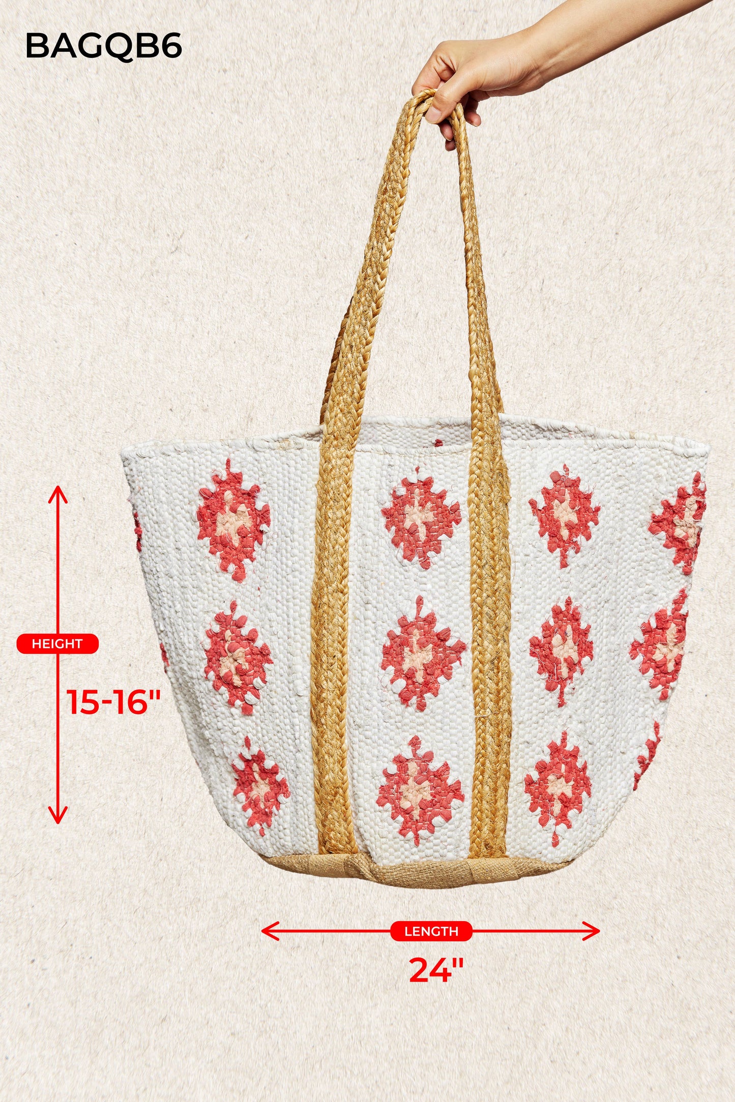 Red Star Cotton Weave Bag-BAGQB6