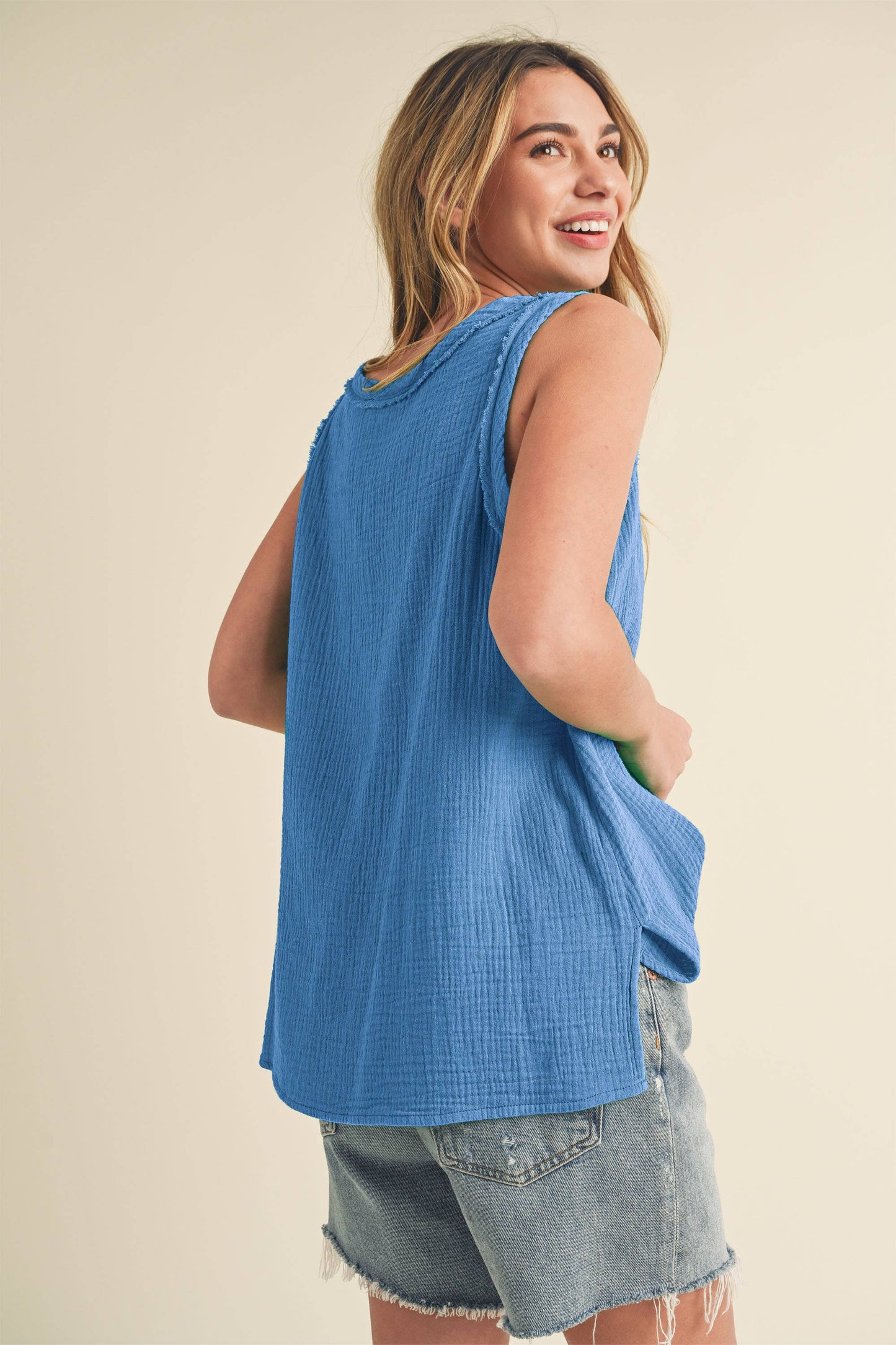 Nasia Azure Blue Tank
