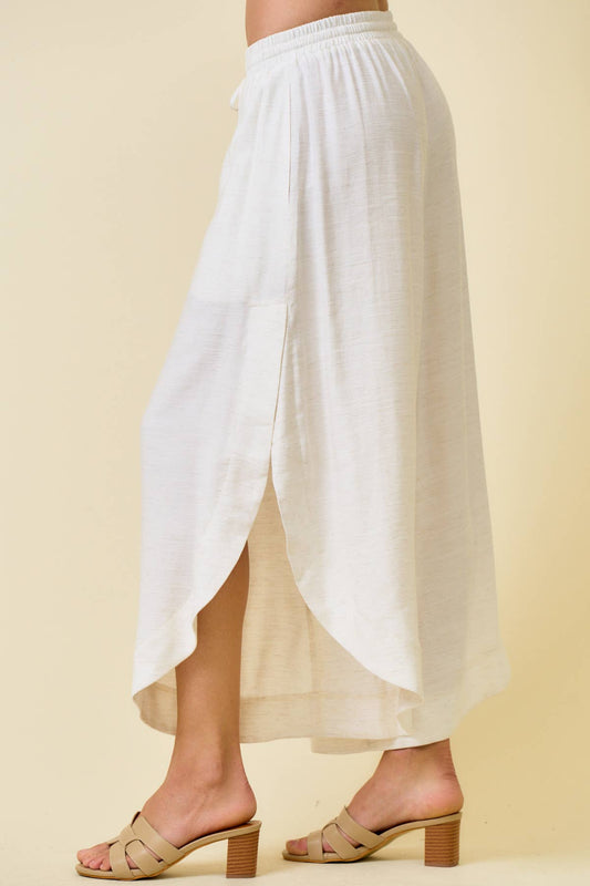 Natural Rounded Hem w/ Split Sides Pants- 138876