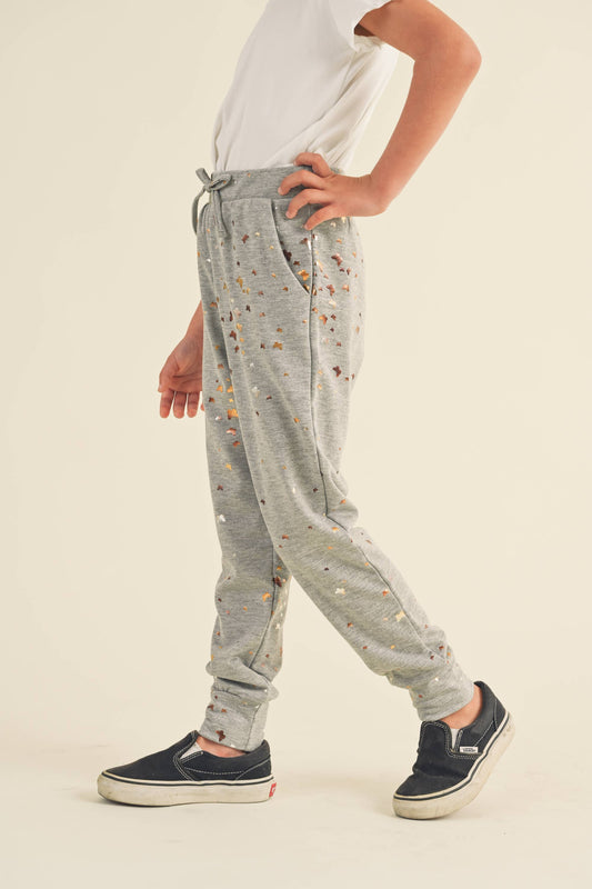 Girls Gold Star Foil Joggers