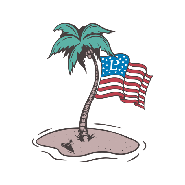 LP Storm Blue The 'Nokomber' Flag Flying Palm Tree Hoodie