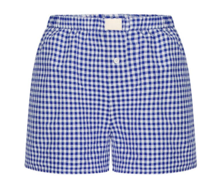Navy Easy Cozy Gingham Boxer Shorts