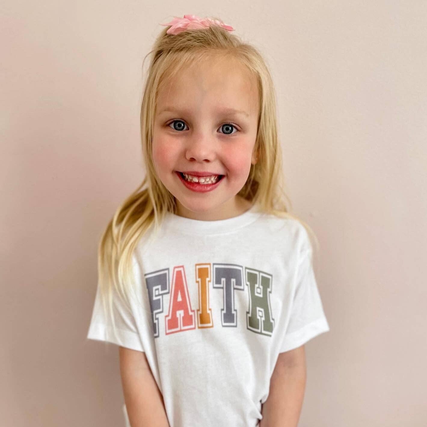 Natural "Faith' Collegiate Kids/Youth Tee-101919