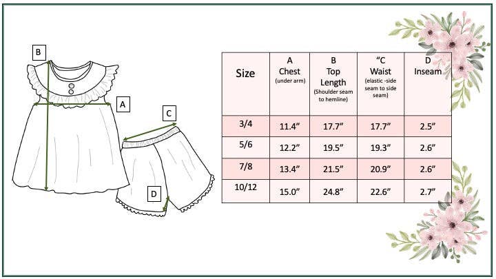 Light Jean Ruffle Top with Floral Short Set