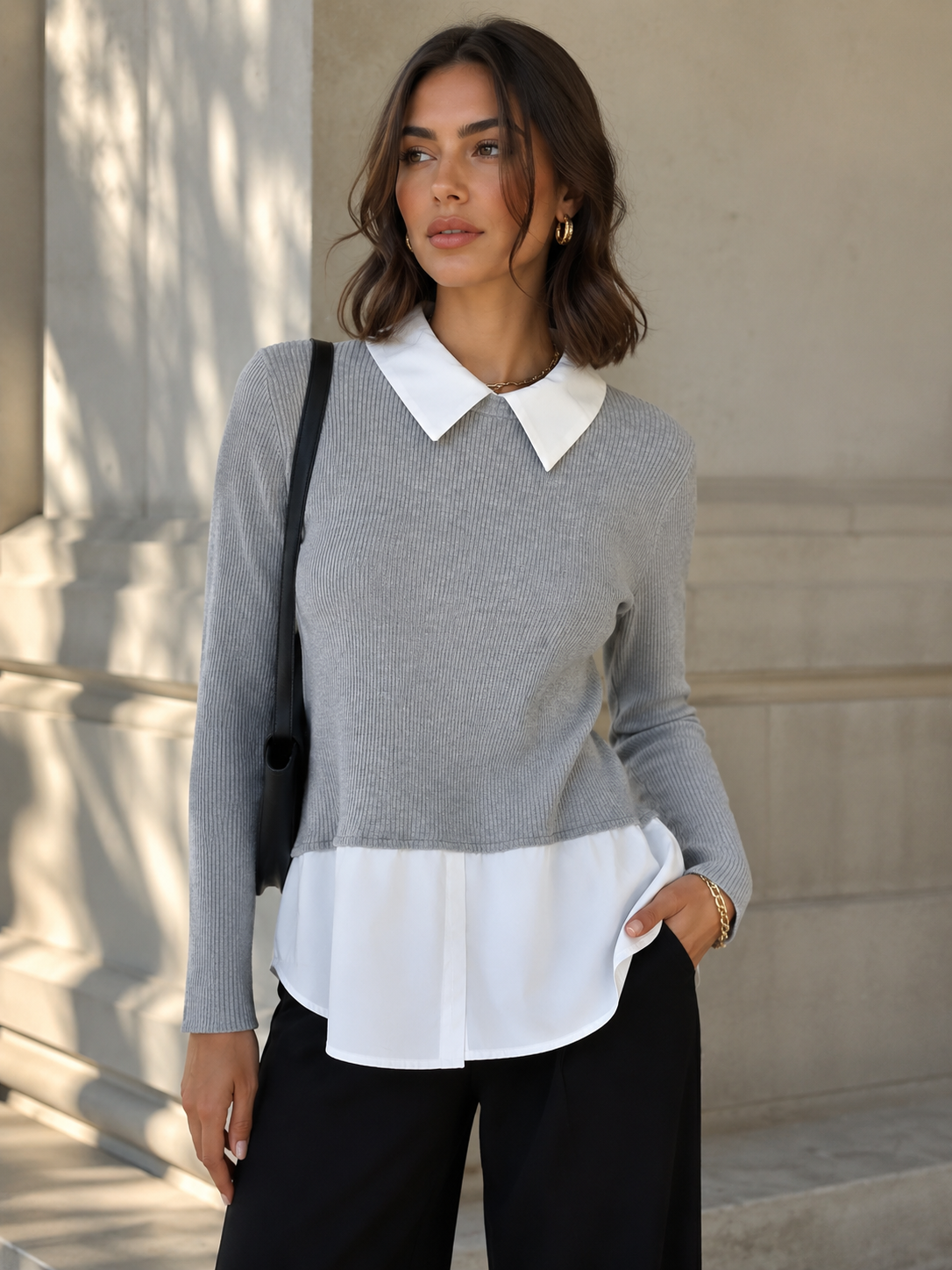 Black and White Layered Top - 140278