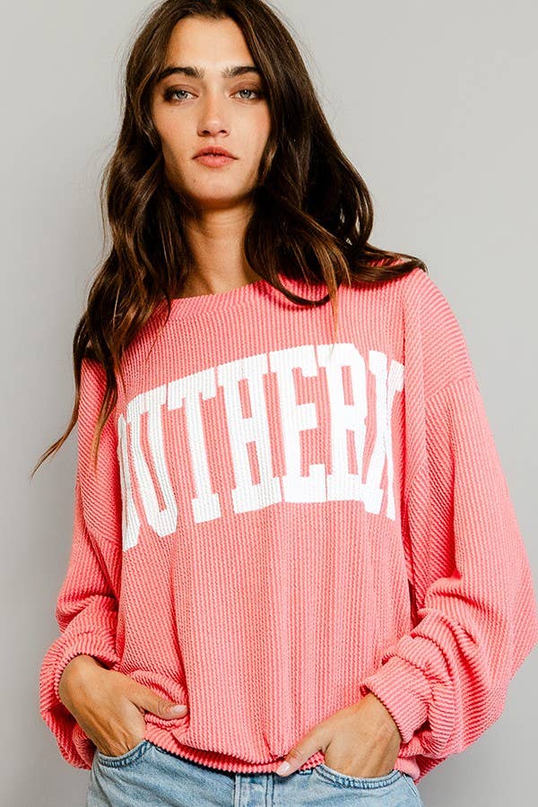 'SOUTHERN' Comfy Oversize Graphic Sweatshirt, Gameday