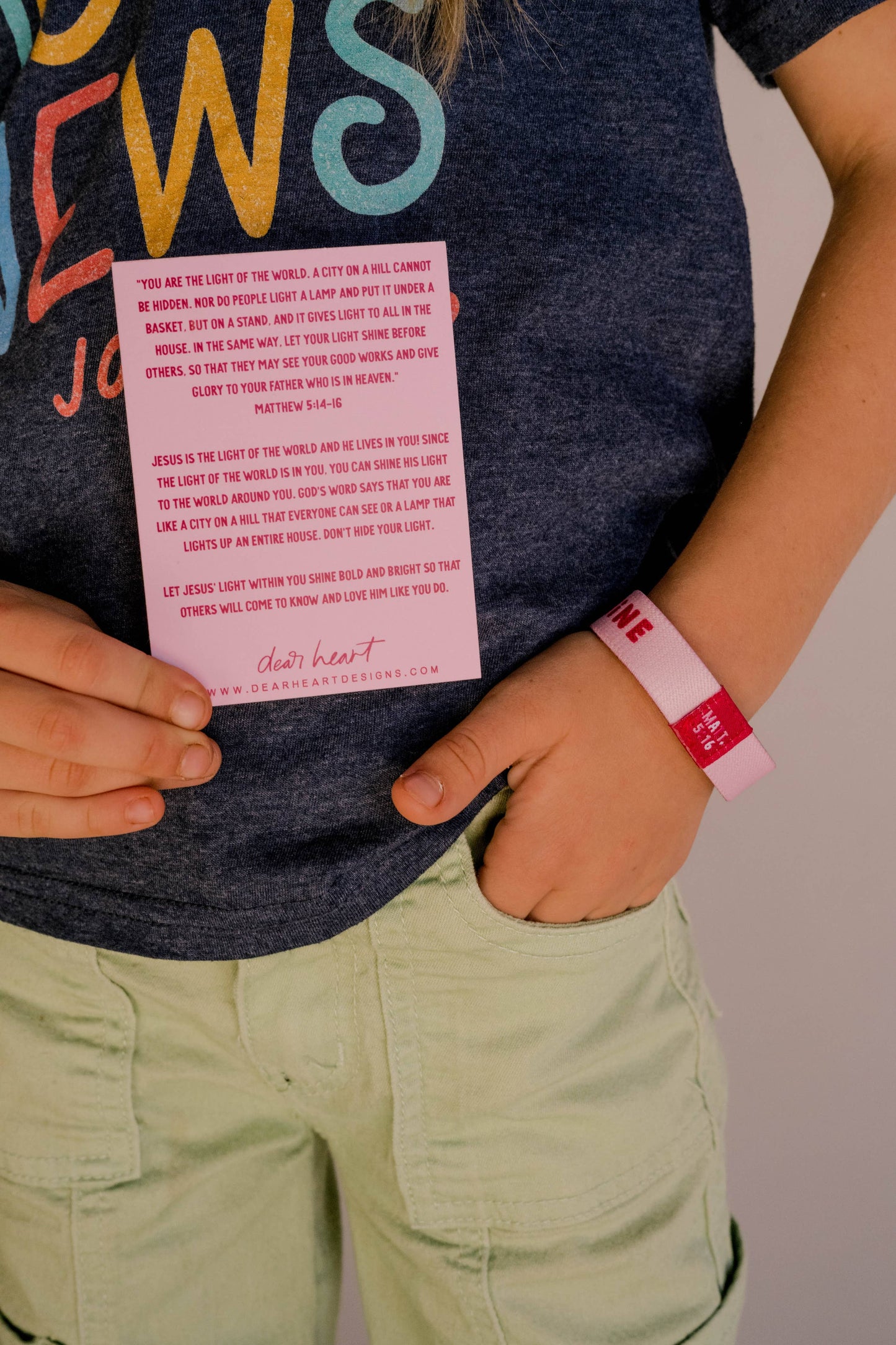 Pink Band "Let Your Light Shine" Kids Bracelet