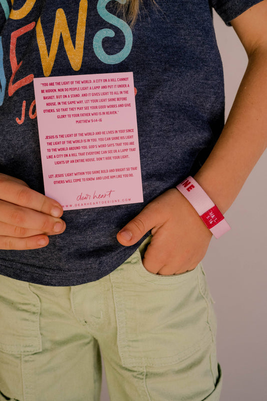 Pink Band "Let Your Light Shine" Kids Bracelet