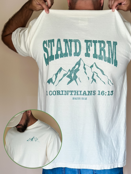 Ivory 'Stand Firm' Inspirational Cotton Tee