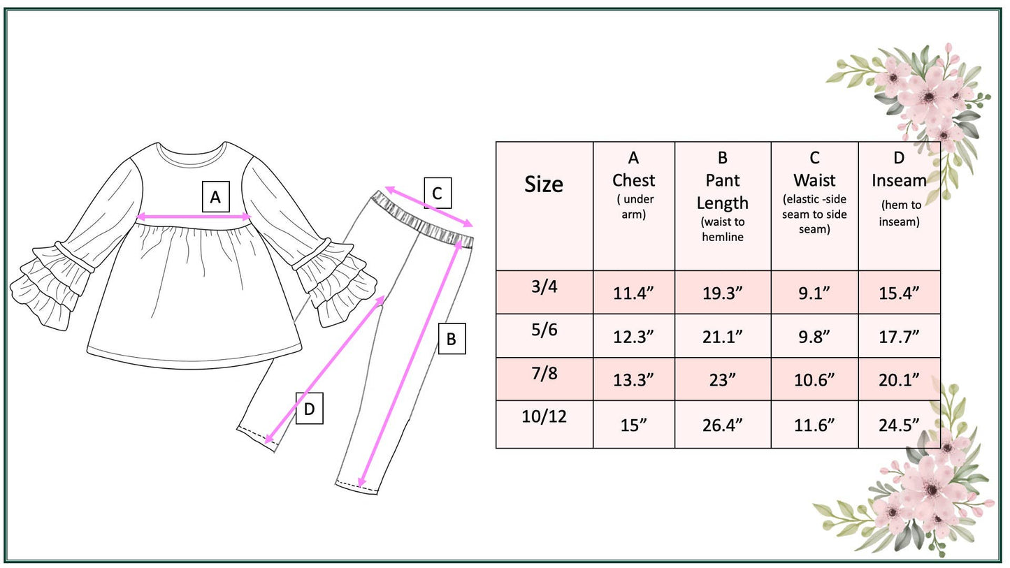Black Ruffle Top with Black & White Check Smiley Face Leggings Set