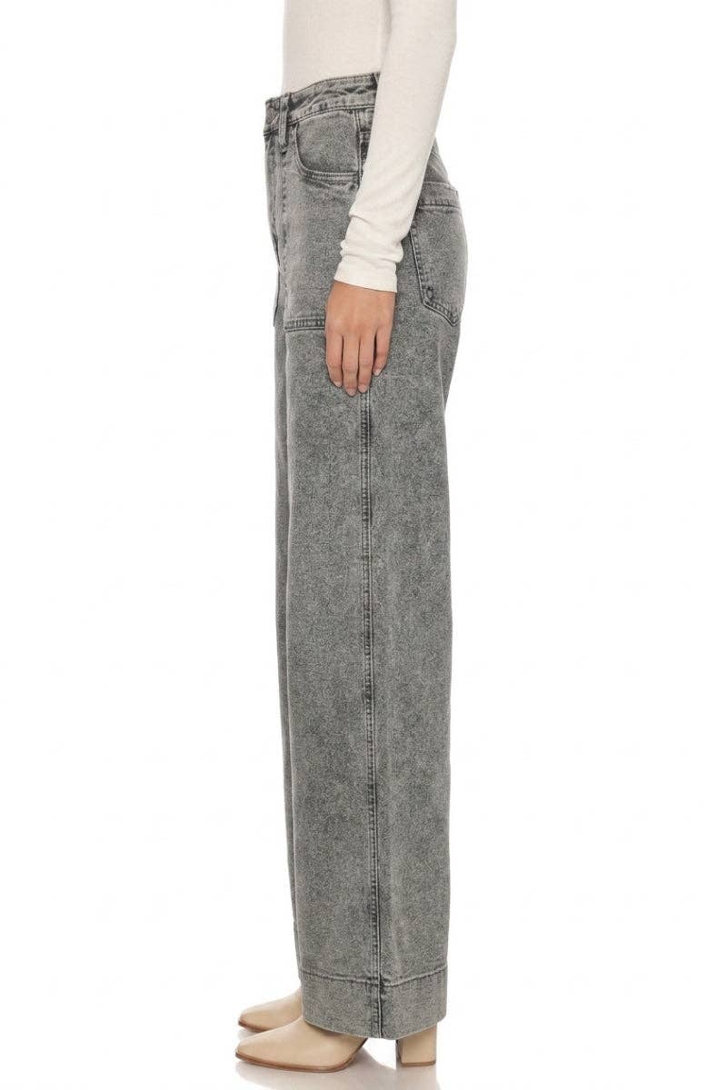 Grey High Rise Perfect Palazzo Jeans-132101