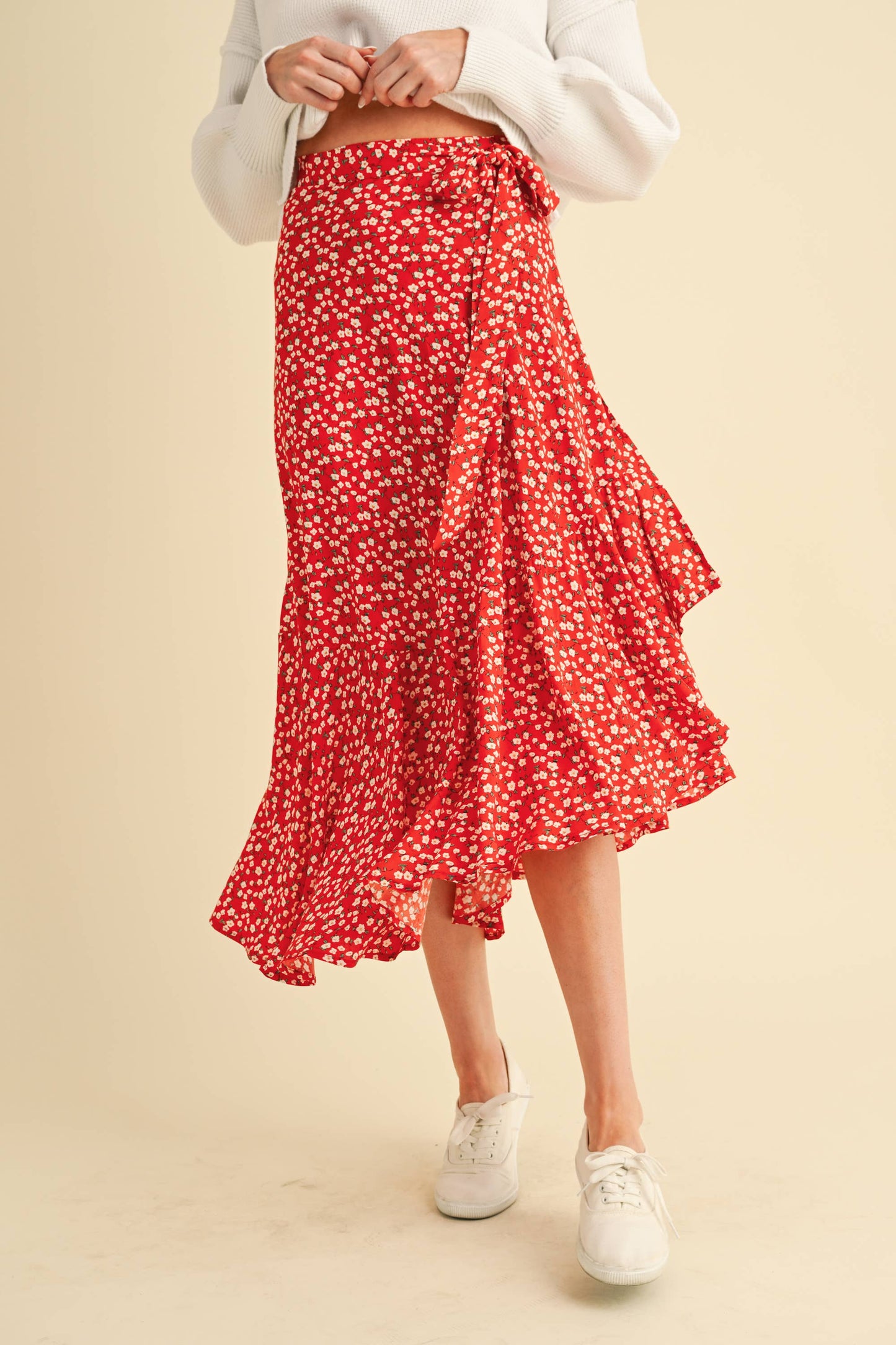 Lilac w/ Multi Color Floral Berti Wrap Skirt-137135