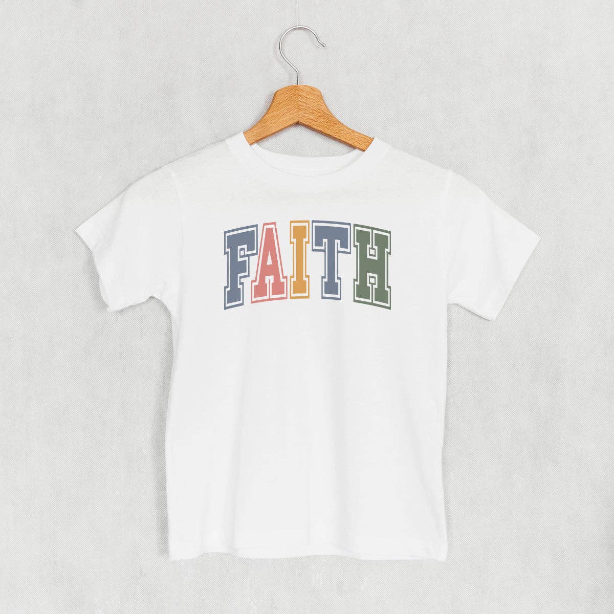 White "Faith" Collegiate Kids/Toddler Tee- 101919