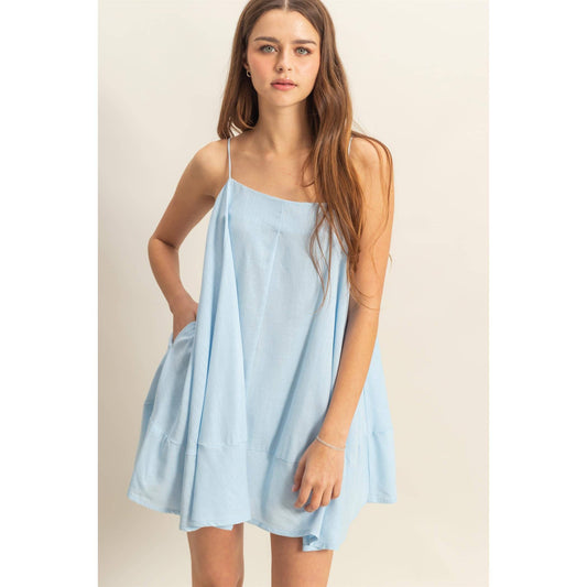 Sleeveless A-Line Flowy Cami Mini Dress