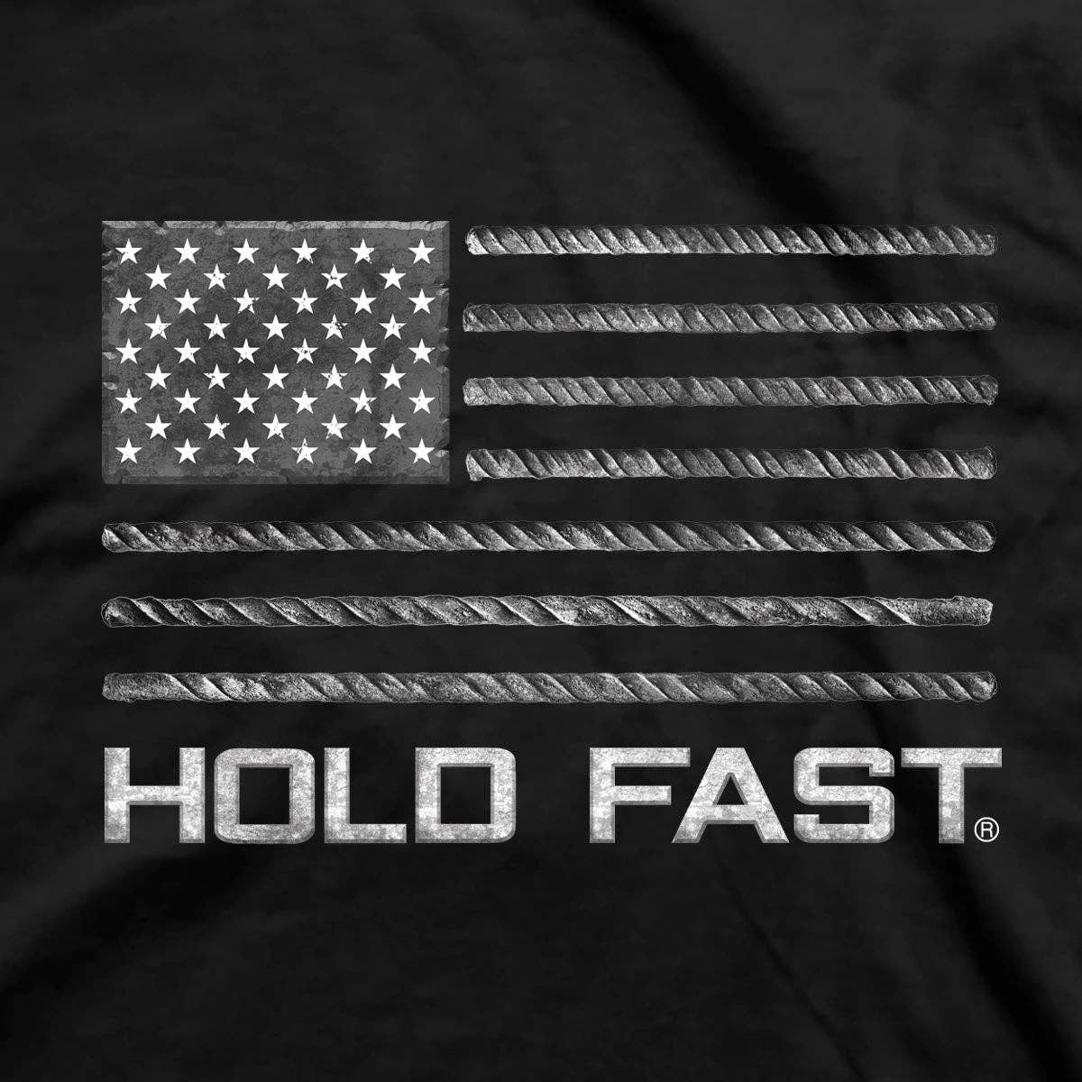 Black Hold Fast Rebar Flag Mens T-Shirt-105045