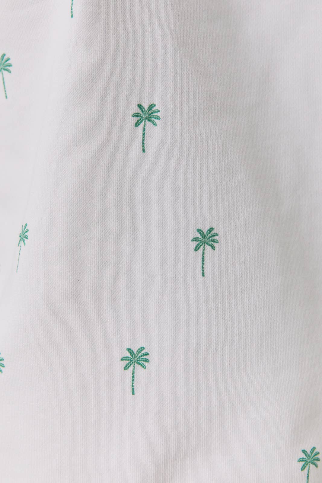 White w/ Green Palm Tree Print Sweatshorts- 112121