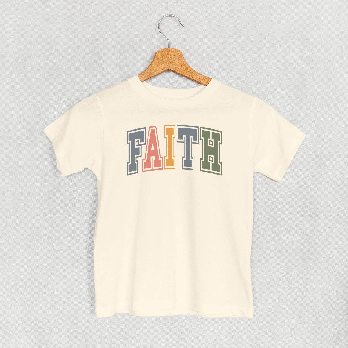 Natural "Faith' Collegiate Kids/Youth Tee-101919