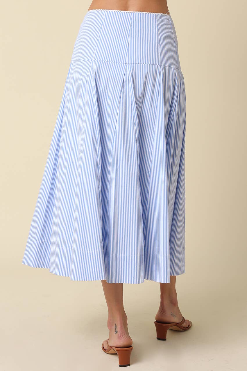 Light Blue Noa Striped Maxi Skirt-132601